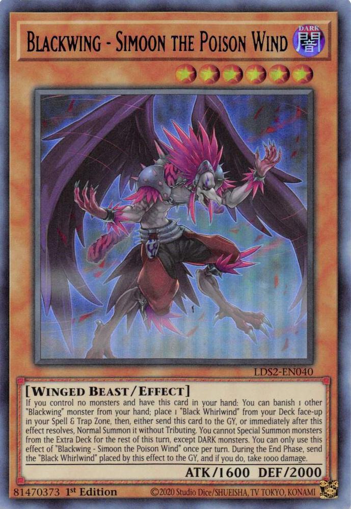 Blackwing - Simoon the Poison Wind (Blue) LDS2-EN040 card from Legendary Duelists: Season 2