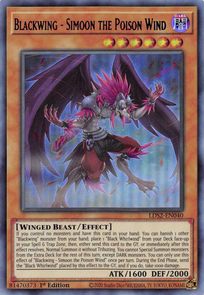 Blackwing - Simoon the Poison Wind (Purple) LDS2-EN040 card from Legendary Duelists: Season 2