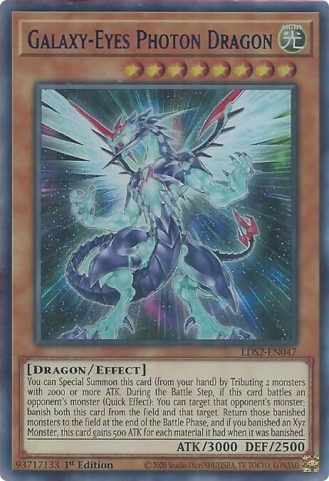 Galaxy-Eyes Photon Dragon (Blue) LDS2-EN047 card from Legendary Duelists: Season 2
