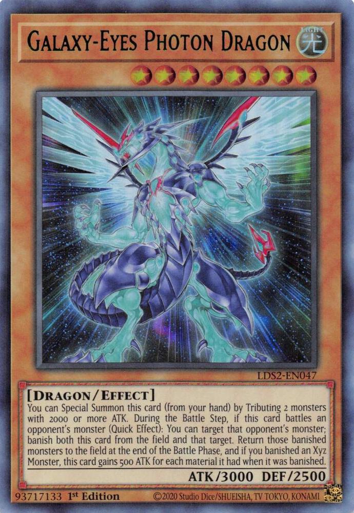 Galaxy-Eyes Photon Dragon (Green) LDS2-EN047 card from Legendary Duelists: Season 2