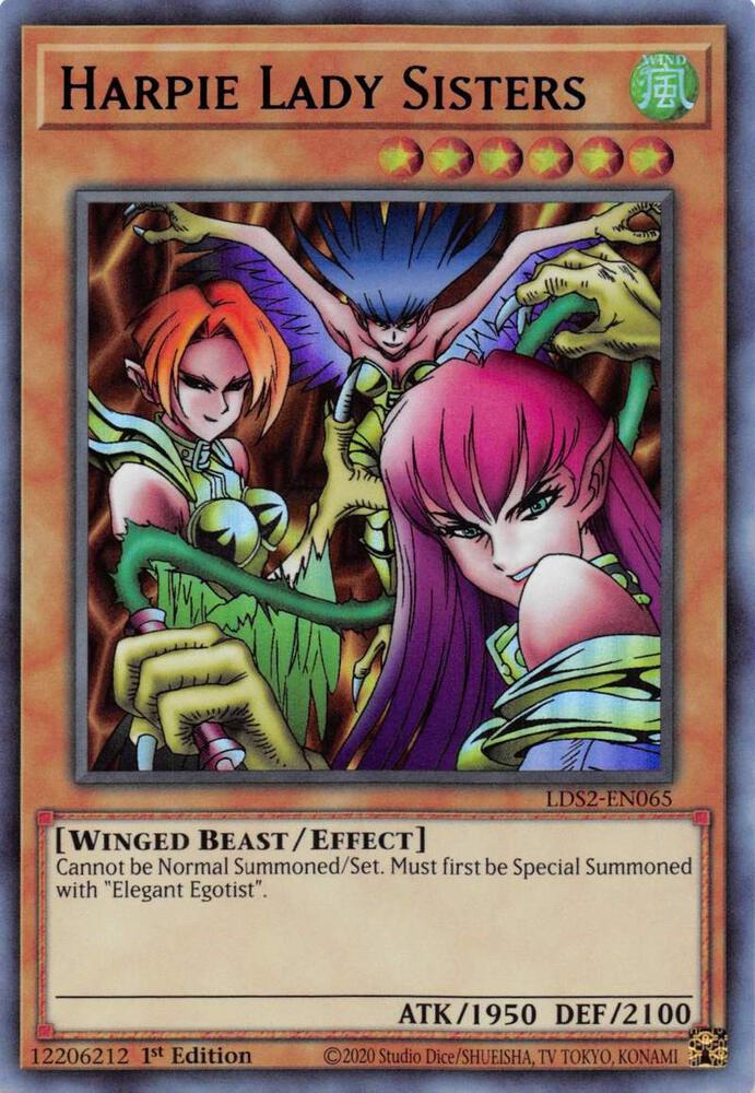 Harpie Lady Sisters (Blue) LDS2-EN065 card from Legendary Duelists: Season 2