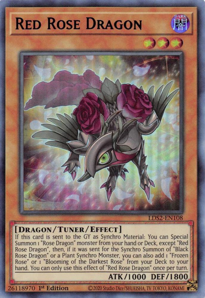 Red Rose Dragon (Blue) LDS2-EN108 card from Legendary Duelists: Season 2