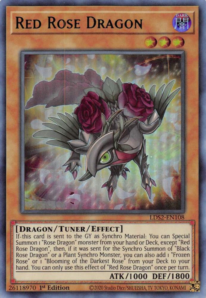 Red Rose Dragon (Green) LDS2-EN108 card from Legendary Duelists: Season 2