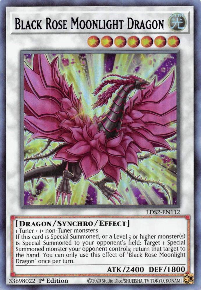 Black Rose Moonlight Dragon (Purple) LDS2-EN112 card from Legendary Duelists: Season 2