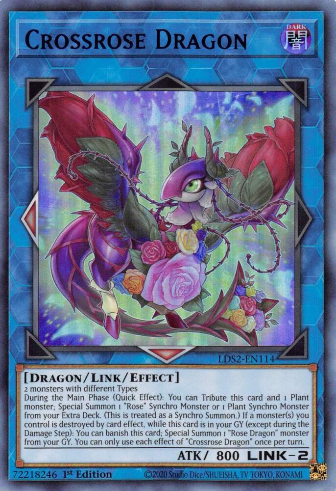 Crossrose Dragon (Blue) LDS2-EN114 card from Legendary Duelists: Season 2
