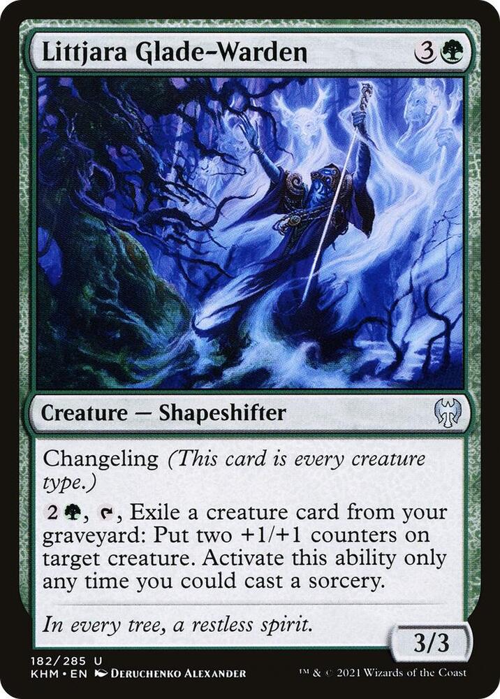 Littjara Glade-Warden 182 card from Kaldheim