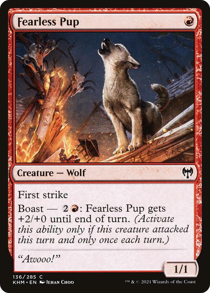 Fearless Pup 136 card from Kaldheim