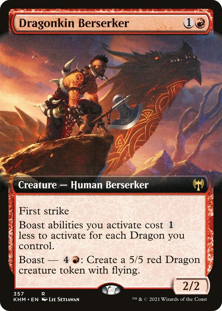 Dragonkin Berserker (Extended Art) 357 card from Kaldheim