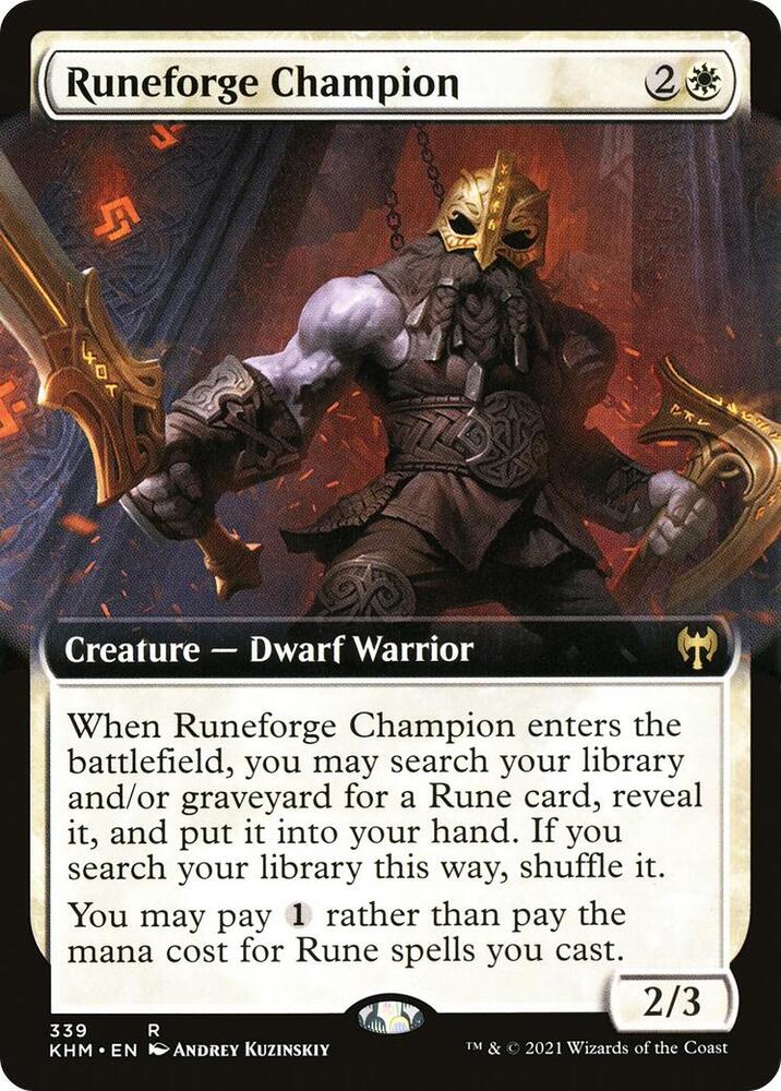 Runeforge Champion (Extended Art) 339 card from Kaldheim
