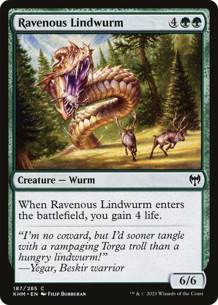 Ravenous Lindwurm 187 card from Kaldheim
