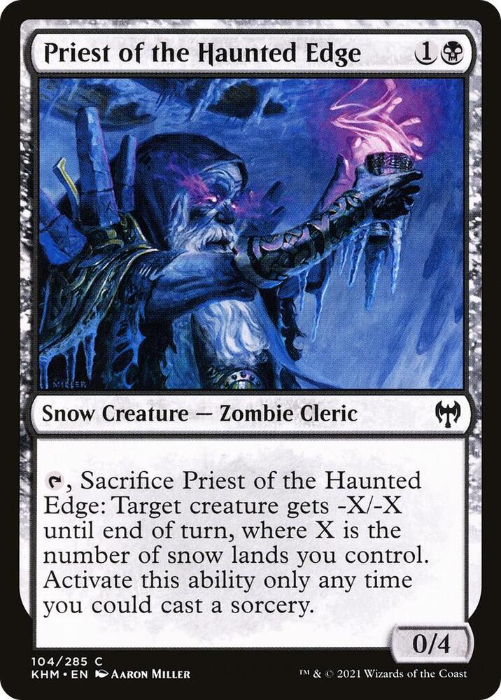 Priest of the Haunted Edge 104 card from Kaldheim