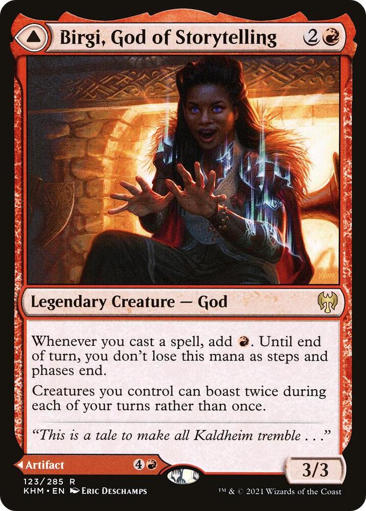 Birgi, God of Storytelling 123 card from Kaldheim