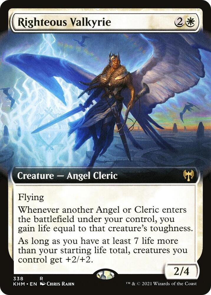 Righteous Valkyrie (Extended Art) 338 card from Kaldheim