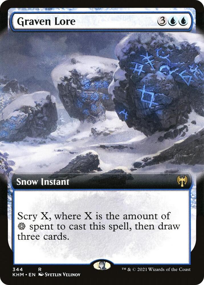 Graven Lore (Extended Art) 344 card from Kaldheim