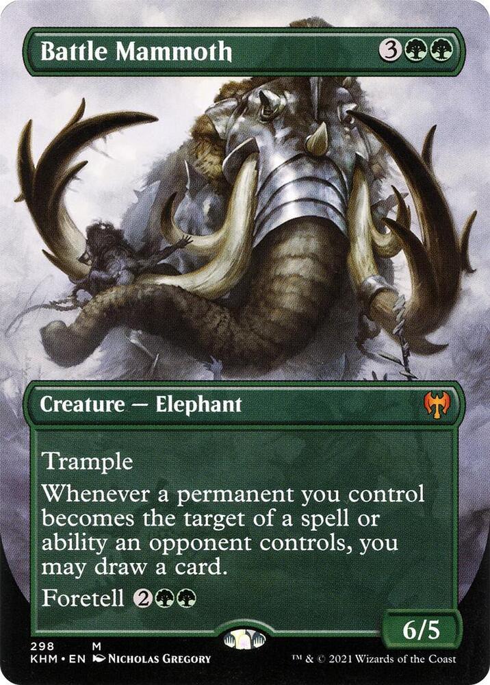 Battle Mammoth (Borderless) 298 card from Kaldheim