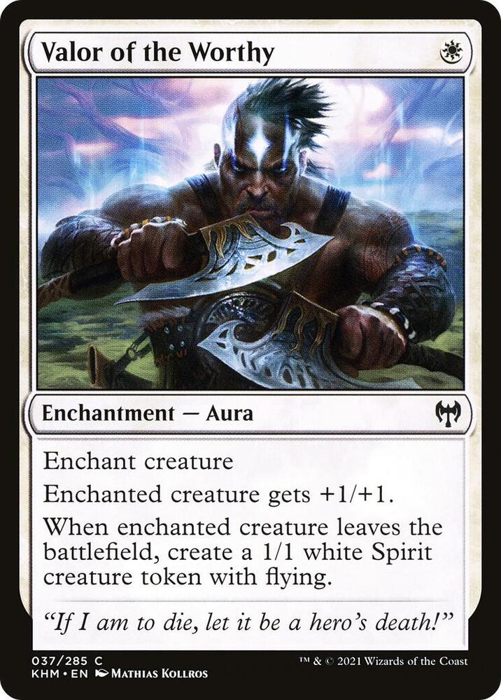 Valor of the Worthy 37 card from Kaldheim