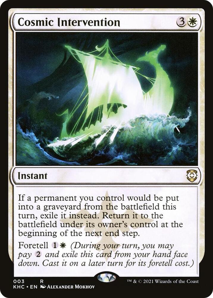 Cosmic Intervention 3 card from Commander: Kaldheim