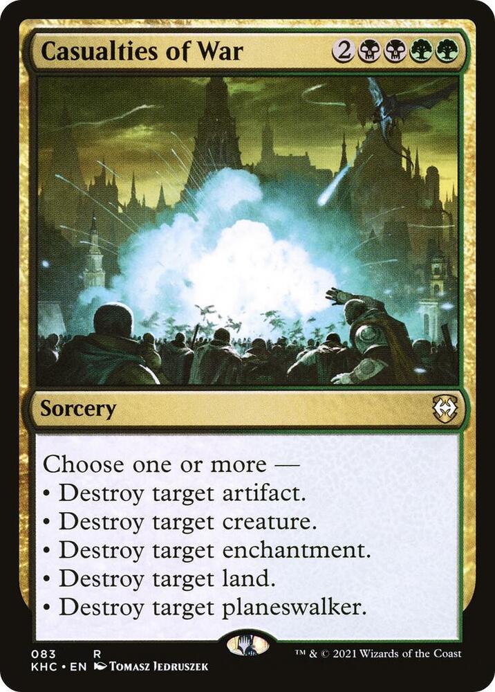 Casualties of War 83 card from Commander: Kaldheim