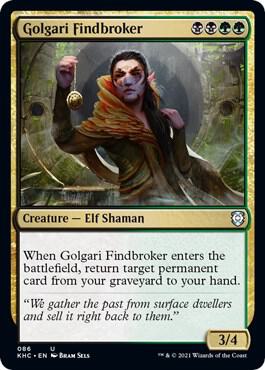 Golgari Findbroker 86 card from Commander: Kaldheim