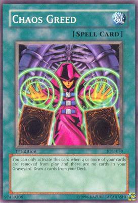 Chaos Greed IOC-038 card from Invasion of Chaos
