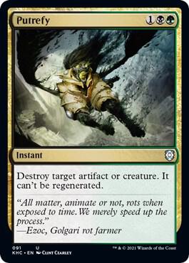 Putrefy 91 card from Commander: Kaldheim