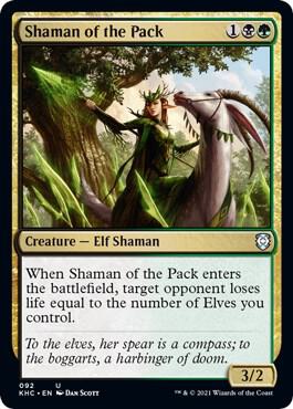 Shaman of the Pack 92 card from Commander: Kaldheim