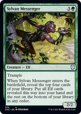 Sylvan Messenger 75 card from Commander: Kaldheim