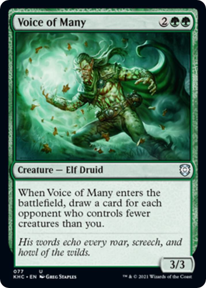 Voice of Many 77 card from Commander: Kaldheim