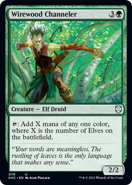 Wirewood Channeler 79 card from Commander: Kaldheim