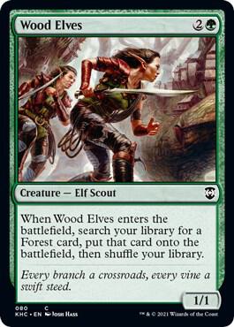Wood Elves 80 card from Commander: Kaldheim
