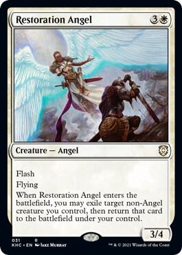 Restoration Angel 31 card from Commander: Kaldheim