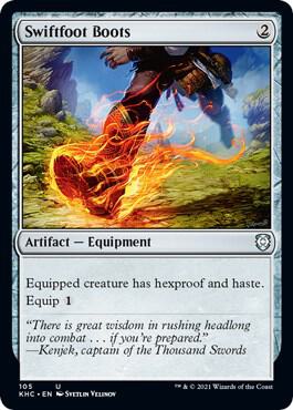 Swiftfoot Boots 105 card from Commander: Kaldheim
