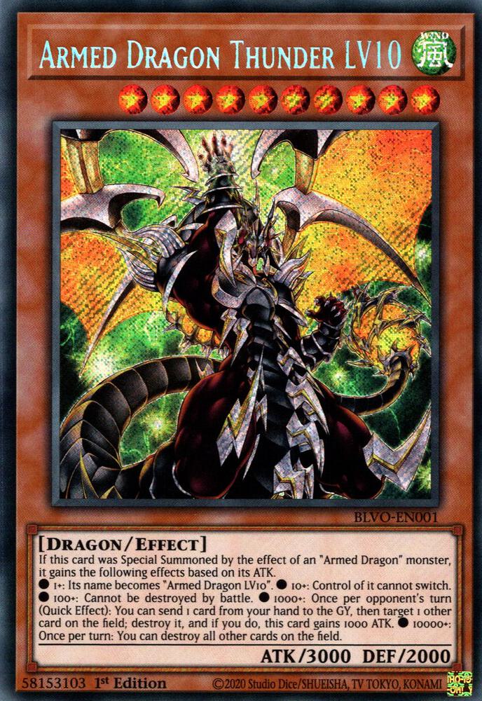 Armed Dragon Thunder LV10 BLVO-EN001 card from Blazing Vortex