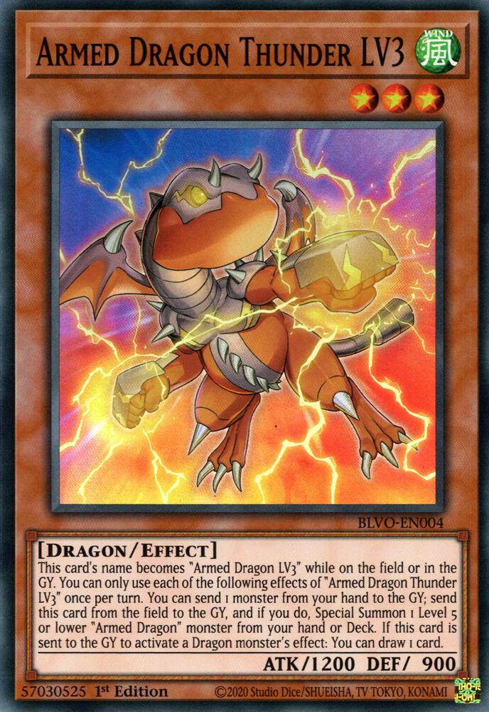 Armed Dragon Thunder LV3 BLVO-EN004 card from Blazing Vortex