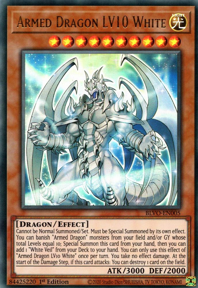 Armed Dragon LV10 White BLVO-EN005 card from Blazing Vortex