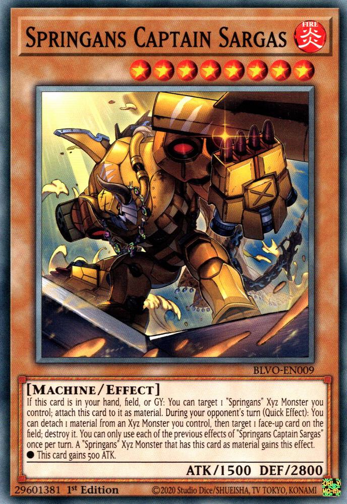 Springans Captain Sargas BLVO-EN009 card from Blazing Vortex