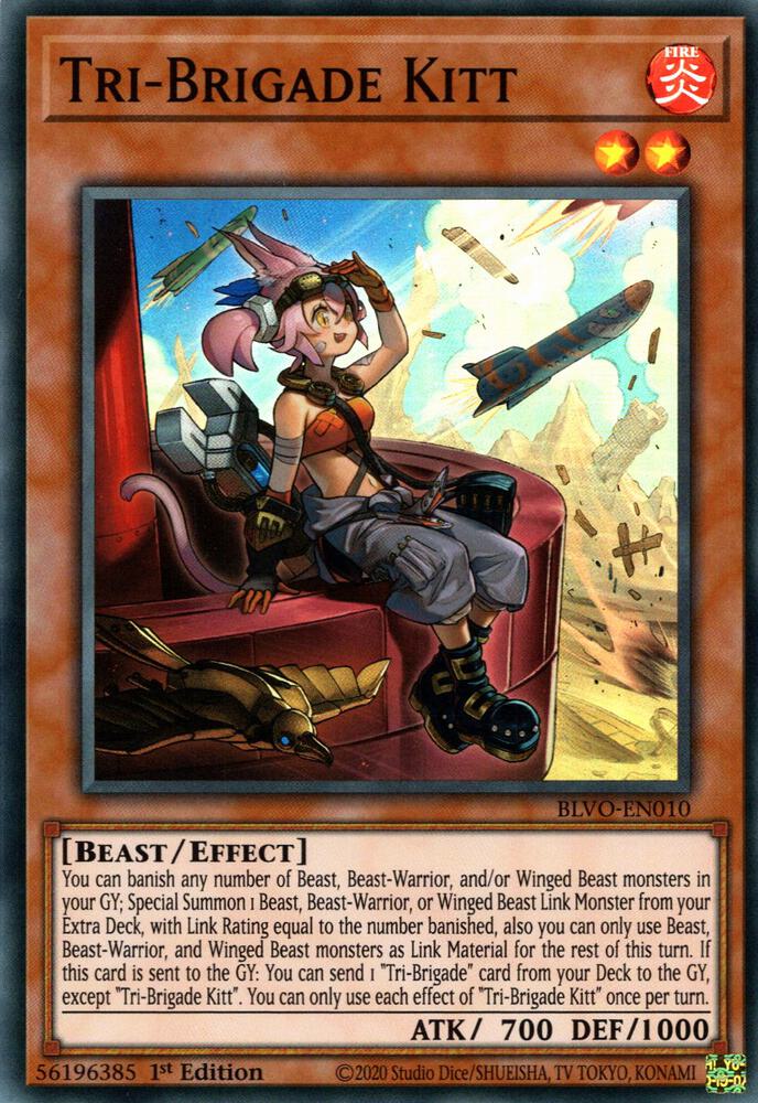 Tri-Brigade Kitt BLVO-EN010 card from Blazing Vortex