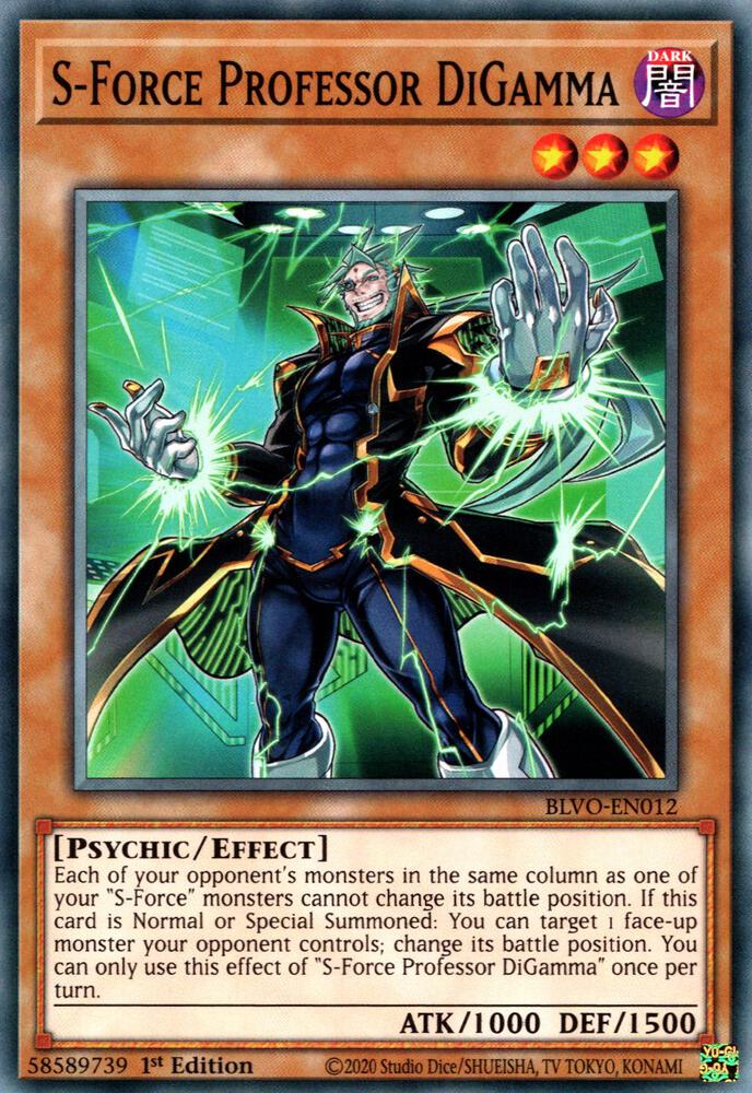 S-Force Professor DiGamma BLVO-EN012 card from Blazing Vortex