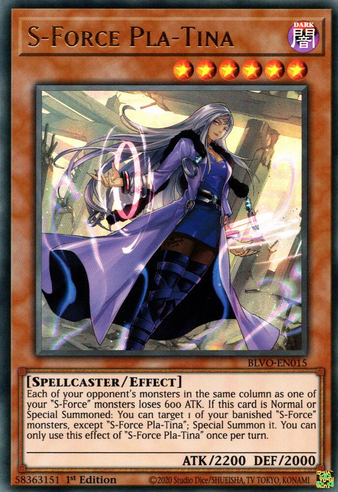 S-Force Pla-Tina BLVO-EN015 card from Blazing Vortex