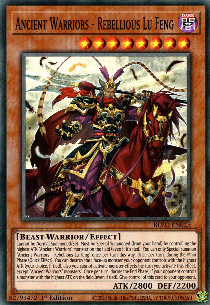 Ancient Warriors - Rebellious Lu Feng BLVO-EN025 card from Blazing Vortex