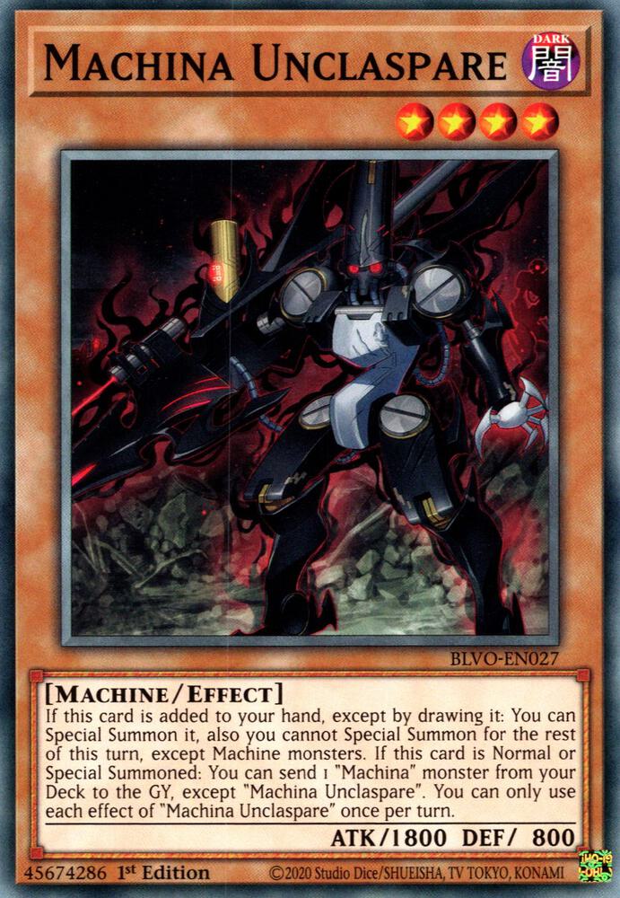 Machina Unclaspare BLVO-EN027 card from Blazing Vortex
