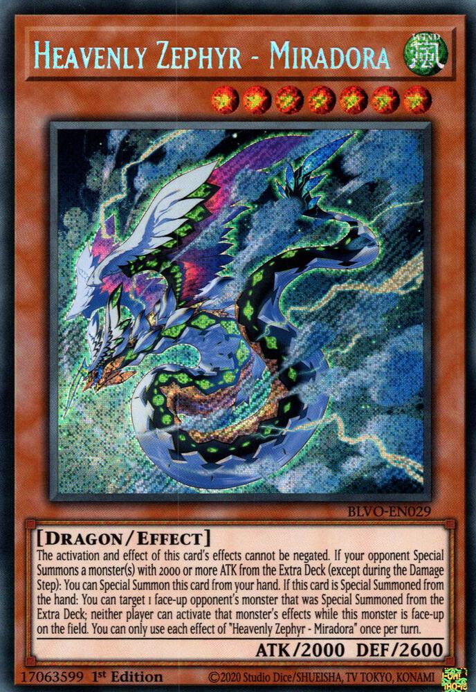 Heavenly Zephyr - Miradora BLVO-EN029 card from Blazing Vortex