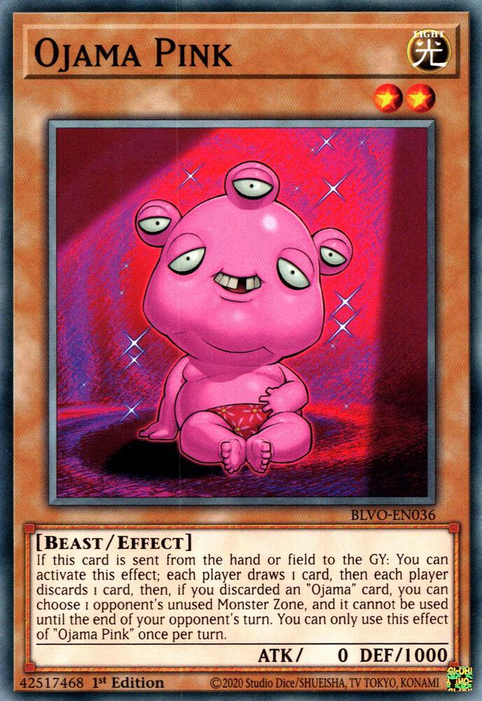 Ojama Pink BLVO-EN036 card from Blazing Vortex