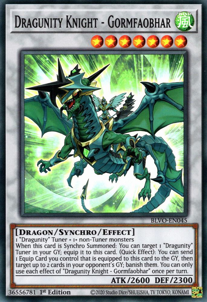 Dragunity Knight - Gormfaobhar BLVO-EN045 card from Blazing Vortex