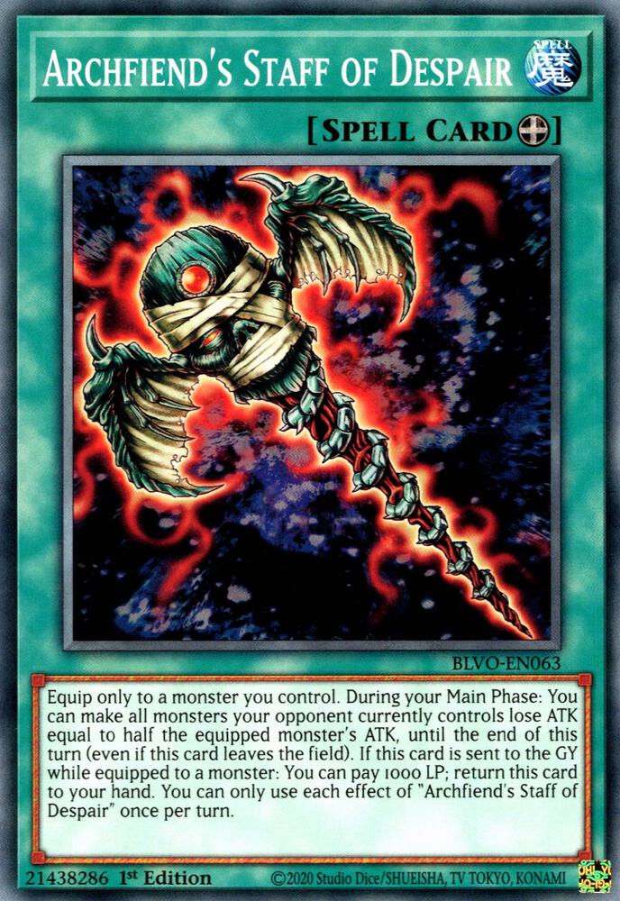 Archfiend's Staff of Despair BLVO-EN063 card from Blazing Vortex