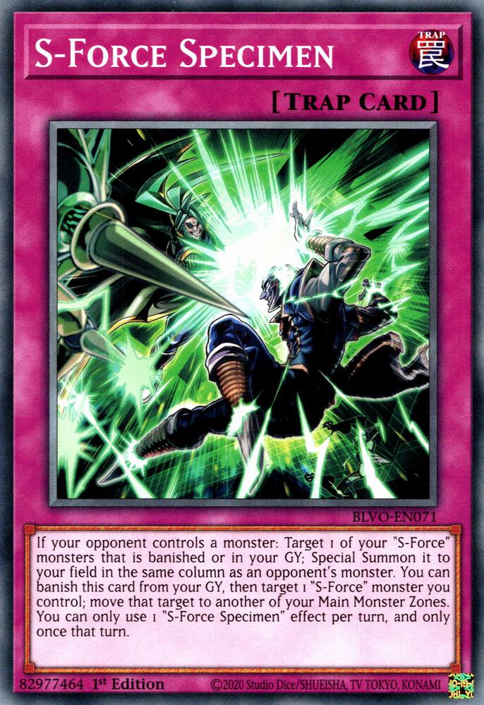 S-Force Specimen BLVO-EN071 card from Blazing Vortex