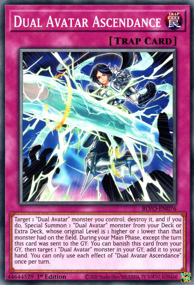 Dual Avatar Ascendance BLVO-EN076 card from Blazing Vortex