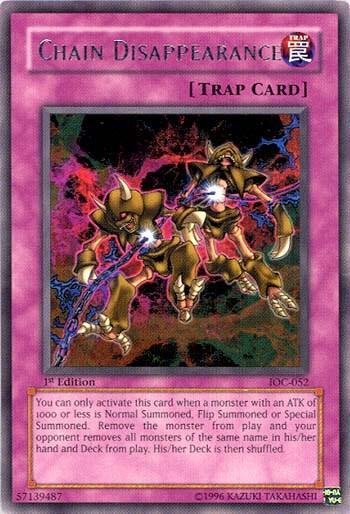 Chain Disappearance IOC-052 card from Invasion of Chaos