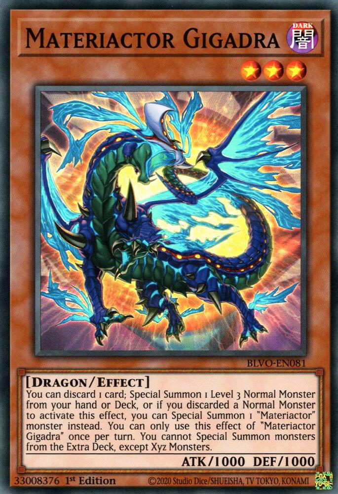 Materiactor Gigadra BLVO-EN081 card from Blazing Vortex