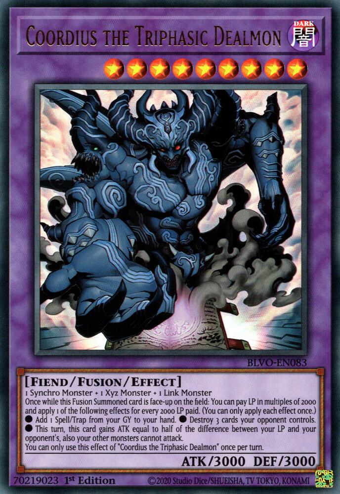 Coordius the Triphasic Dealmon BLVO-EN083 card from Blazing Vortex